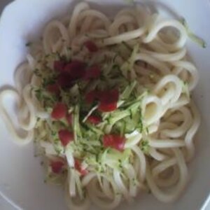 夏バテ防止！梅の風味が香るぶっかけうどん！超簡単！